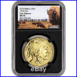 2020 American Gold Buffalo 1 oz $50 NGC MS70 Early Releases Bison Label Black