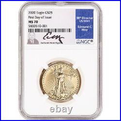 2020 American Gold Eagle 1/2 oz $25 NGC MS70 First Day Issue Moy Signed
