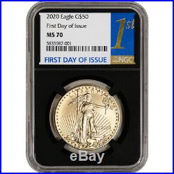 2020 American Gold Eagle 1 oz $50 NGC MS70 First Day of Issue 1st Black