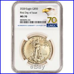 2020 American Gold Eagle 1 oz $50 NGC MS70 First Day of Issue Grade 70