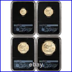 2020 American Gold Eagle 4-pc Year Set NGC MS70 First Day of Issue 1st Black