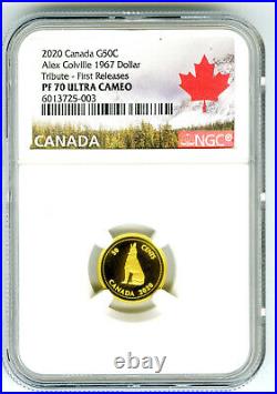 2020 Canada G50c. 9999 Gold Proof Ngc Pf70 Ucam Alex Colville 1967 Wolf Pop10