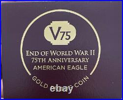 2020 End World War II 75th Anniversary American Eagle Gold PF70 ULTRA CAMEO V75