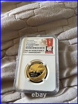 2020 End of World War II 75th Anniversary W $25 Gold Medal PF70 Ultra Cameo FREE