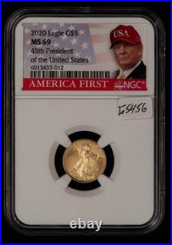 2020 G$5 1/10 oz Gold American Eagle President TRUMP MAGA NGC MS 69 G5456