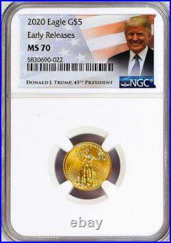 2020 Gold American Eagle G$5 TRUMP NGC MS 70 Early Releases