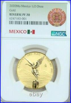2020 Mexico 1/2 Onza Gold Libertad Ngc Reverse Pf 70 Rare Only 250 Minted