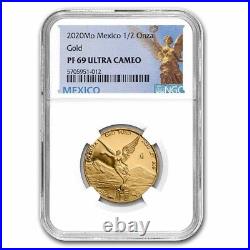 2020 Mexico 1/2 oz Prf Gold Libertad PF-69 NGC SKU#253797