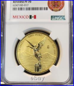 2020 Mexico Libertad Gold 1 Onza Ngc Reverse Pf 70 Rare Key Date Only 250 Minted