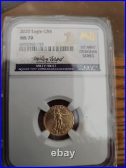 2020 Ngc Ms70 5.00 Gold Coin Signed Miley Frost