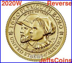 2020 W 400th Mayflower Anniversary $10 Gold REVERSE Proof Coin 20XC NGC PF70