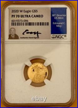 2020-W $5 American Gold Eagle NGC PF 70 SIGNED BY ED MOY 2020-W $5 American Gold Eagle NGC PF 70 SIGNED BY ED MOY