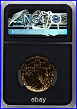 2020-W Gold 1/2 oz $25 NGC PF70 Ultra Cameo Early Release WW2 Ed. C. Moy Sig