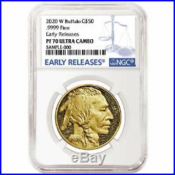 2020-W Proof $50 American Gold Buffalo NGC PF70UC Blue ER Label