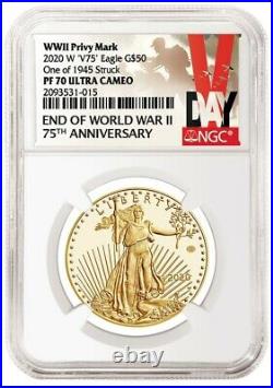 2020 World War ll 75th Anniversary PR-70 NGC Eagle Gold Proof Coin PRE-SALE