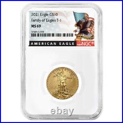 2021 $10 Type 1 American Gold Eagle 1/4 oz. NGC MS69 Black Label