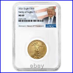 2021 $10 Type 1 American Gold Eagle 1/4 oz NGC MS69 Trump Label