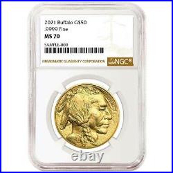 2021 $50 American Gold Buffalo NGC MS70 Brown Label