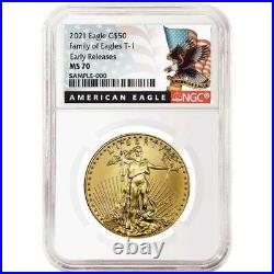 2021 $50 American Gold Eagle 1 oz. NGC MS70 Black ER Label