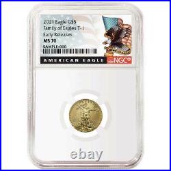 2021 $5 American Gold Eagle 1/10 oz. NGC MS70 Black ER Label