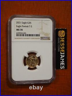 2021 $5 American Gold Eagle Ngc Ms70 Classic Brown Label Type 2