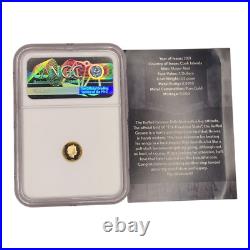 2021 $5 Cook Islands NGC PF70 Proof Cameo 1/2g. 999 Gold Pennsylvania Grouse 7A