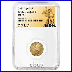 2021 $5 Type 1 American Gold Eagle 1/10 oz. NGC MS70 ALS Label