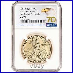 2021 American Gold Eagle 1 oz $50 Type 1 NGC MS70 Last Day of Production