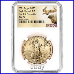 2021 American Gold Eagle Type 2 1 oz $50 NGC MS70 First Production