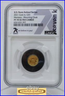 2021 Cook Island 0.5g Gold $5 U. S. Montana Mouming, NGC PF70 ULTRA CAMEO #B52312
