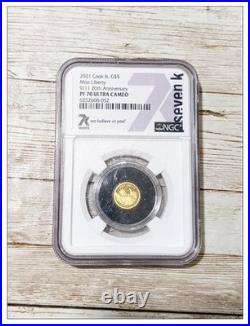 2021 Cook Islands $5 Gold Miss Liberty 9/11 20th Anniversary Coin NGC PF70 UC