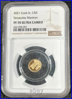 2021 Cook Islands Terracotta Warriors $5 Gold Coin NGC PF70 Ultra Cameo