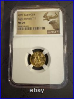 2021 Eagle 1/10 Gold EAGLE PORTRAIT T-2 MS70