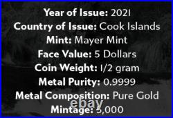 2021 Gold Coin Lot 2pc NGC PF70 UC Grizzly & Longhorn 1/2g Gold Half Gram Gold