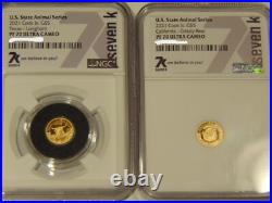 2021 Gold Coin Lot x 2 NGC PF70 UC Grizzly & Longhorn 1/2g Gold Half Gram Gold