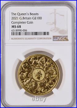 2021 Graded Queen's Beasts Completer 1 oz Gold Coin, NGC MS68
