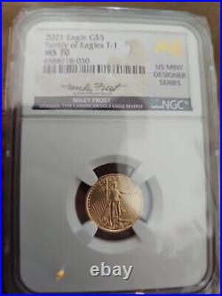 2021 Ngc Ms70 5.00 Gold Coin Signed Miley Frost