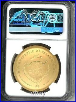 2021 Palau $5 Inca Sun God Gold Gilt 1 oz Silver Coin NGC MS 70 2,021 Made