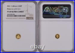 2021 UK Britannia 1/40 oz. 999 Gold NGC PF 69 Ultra Cameo