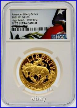 2021 W $100 American Liberty High Relief Gold Ngc Pf70