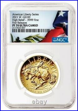 2021 W $100 American Liberty High Relief Gold PF70 NGC FIRST RELEASES