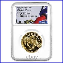 2021 W 1 oz $100 American Liberty High Relief Gold Coin NGC PF 70 ER UCAM