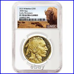2021-W 1 oz Gold Buffalo Proof $50 Coin NGC PF70 UC ER Buffalo Label