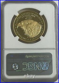 2021 W $50 1 OZ NGC PF70 ER ULTRA CAMEO PROOF GOLD EAGLE T-2 With BOX & COA TYPE 2