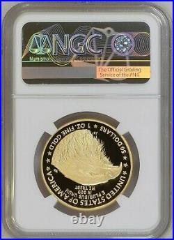 2021-W $50 Proof Gold American Eagle 1 Ounce Type 2 NGC PF69 Ultra Cameo