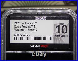 2021 W $5 GOLD American Eagle NGC X PROOF 10 Type 2 UC VAULT BOX Series 2 PF70