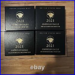 2021 W American Gold Eagle Type 2 Proof 4-pc