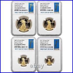 2021-W Proof Gold American Eagle Set Type 2 Eagle Portrait PF70 Ultra Cameo Firs