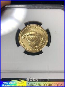 2022 $10 American Gold Eagle NGC MS70 1/4 Oz Don Everhart Signed