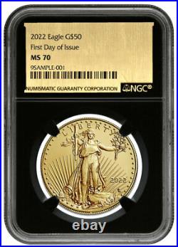 2022 1 oz Gold American Eagle $50 NGC MS70 FDI BC Gold Foil SKU66477
